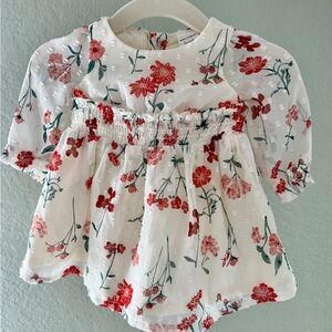 Carter's Just One You Floral Dress in Red and Cream